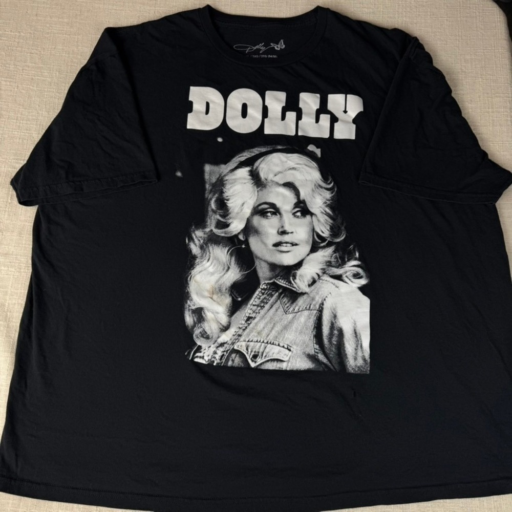Dolly Parton Graphic T-Shirt Women 3XL Black Fair Country Music Portrait Tee